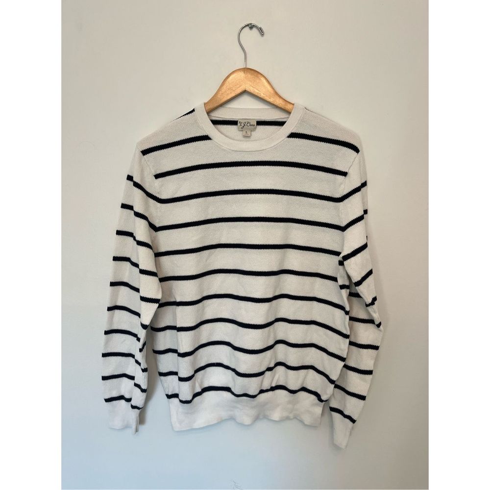 J-Crew Black And White Striped Men’s Sweater Size L